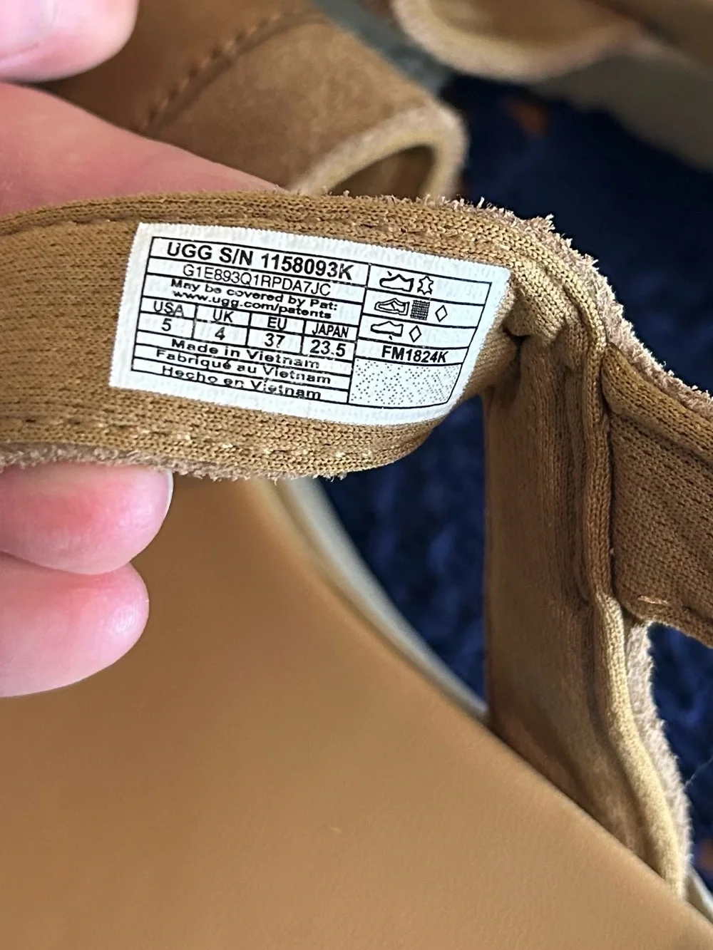 UGG Kids Tan Suede Double‑Strap Slide Sandals
